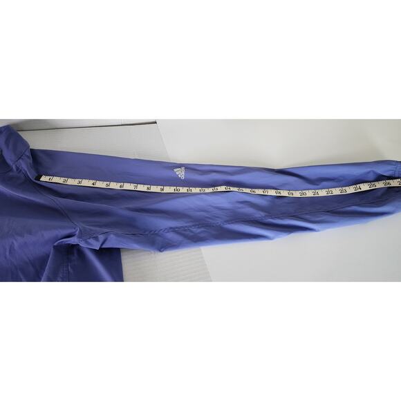 Vtg Adidas Climaproof Long Sleeve Zippered Blue Windbreaker w/ Pockets Women Med - Picture 6 of 13